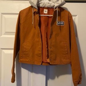 VANS (size XS) burnt orange button down jacket gray hoodie